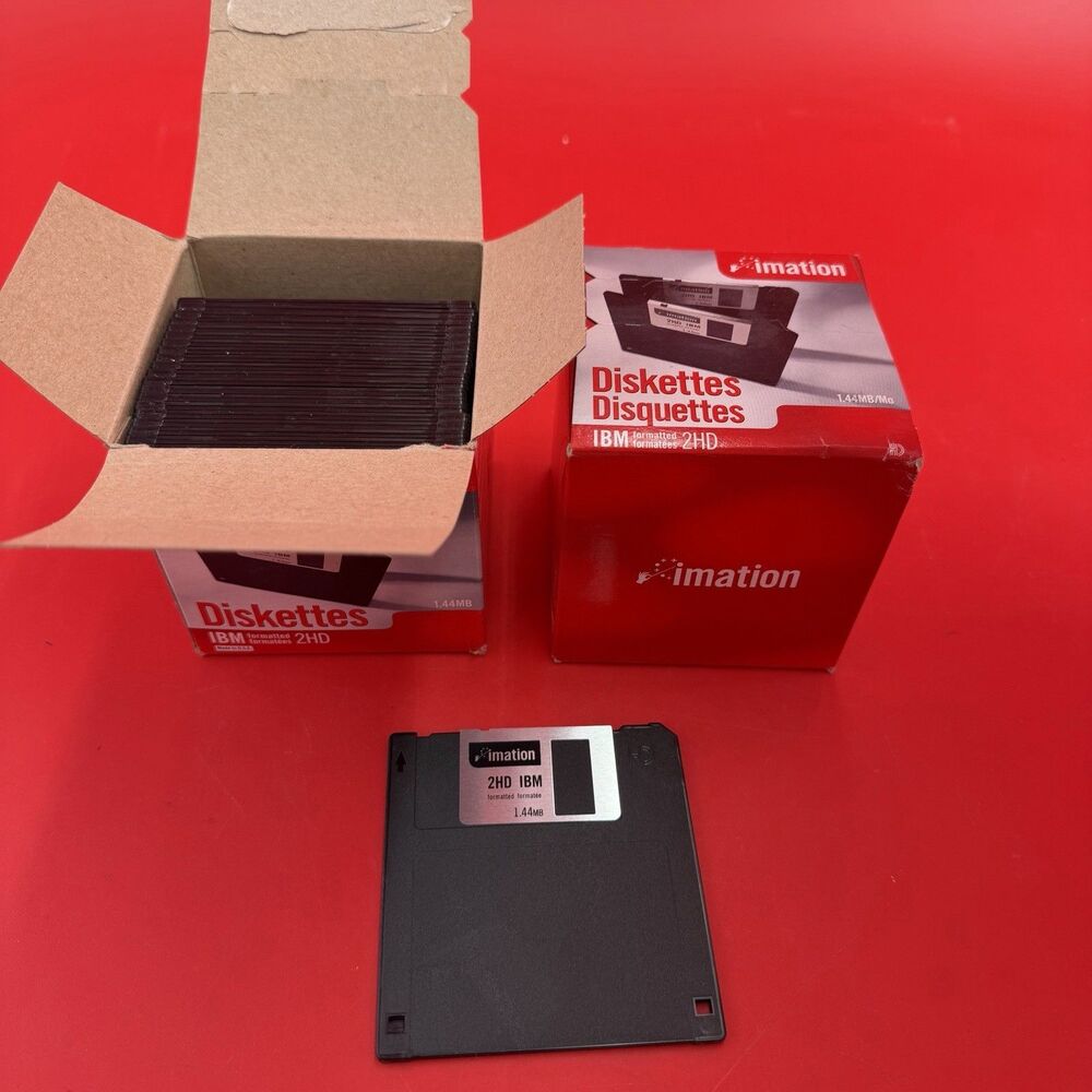 VTG Imation 2HD Pack of 25+21 Floppy Disks 3.5 1.44 Mb Diskettes Computer PC IBM